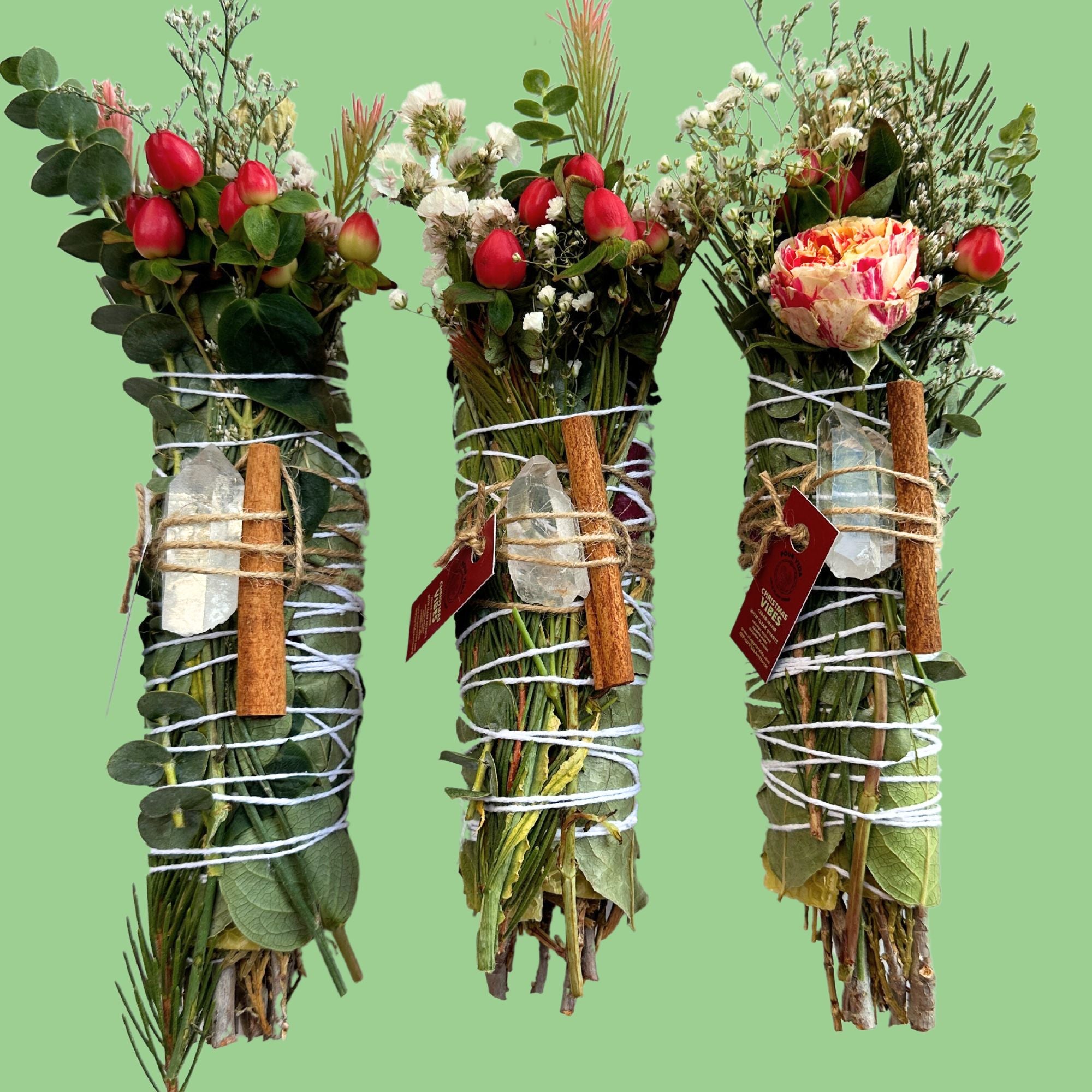 Christmas Cedar Wand w/ Clear Quartz