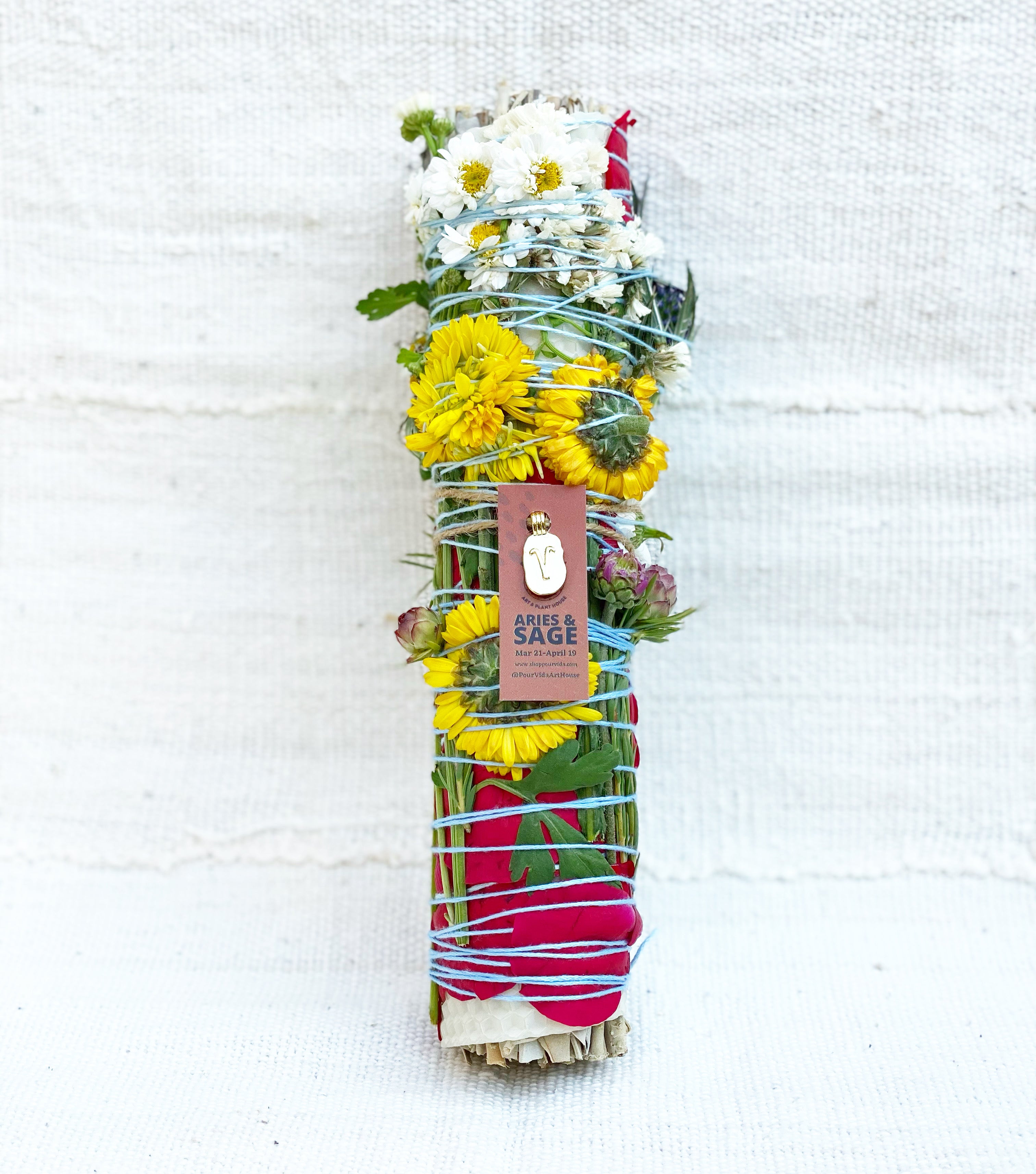"Aries & Sage" Zodiac Sage Wand