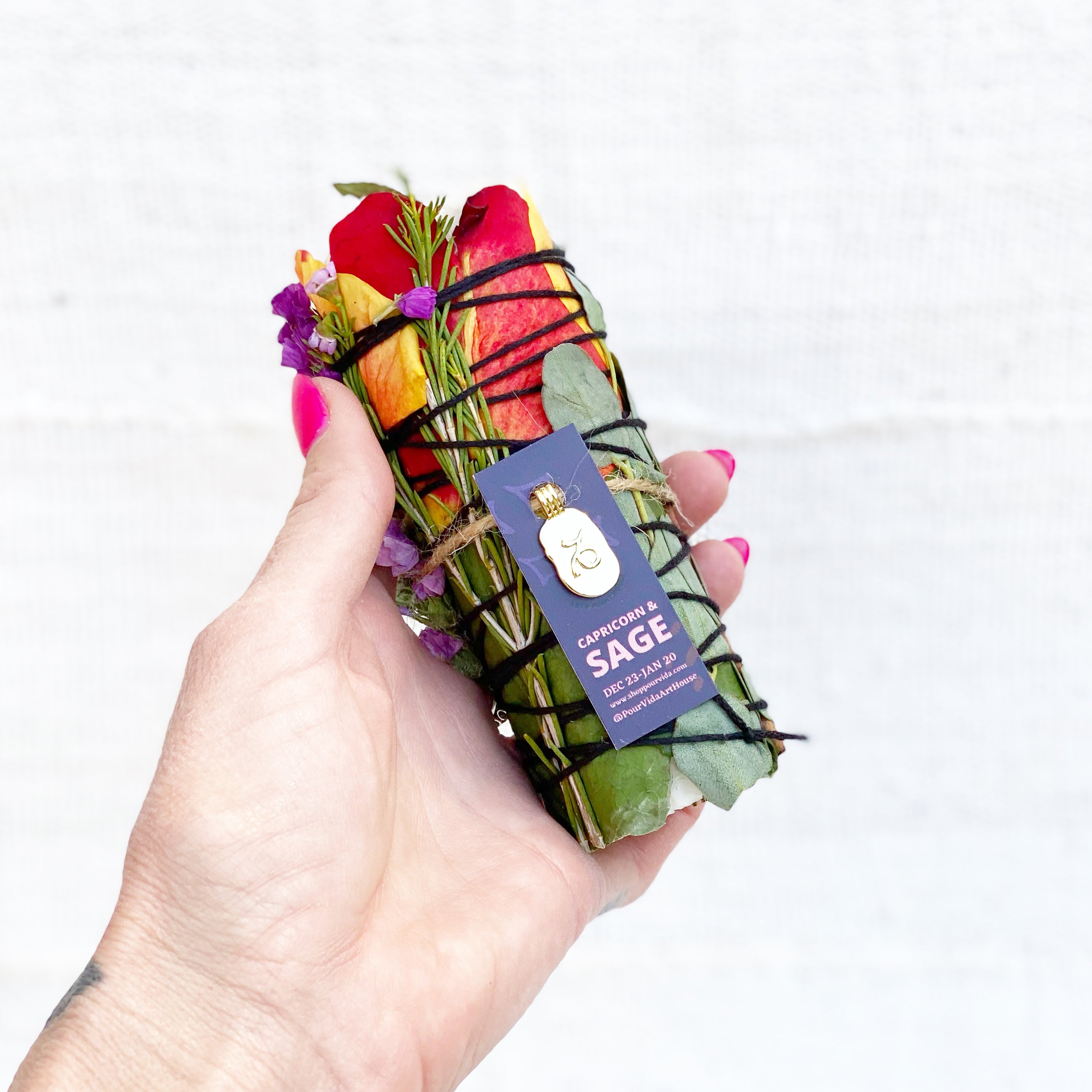 "Capricorn & Sage" Zodiac Sage Wand