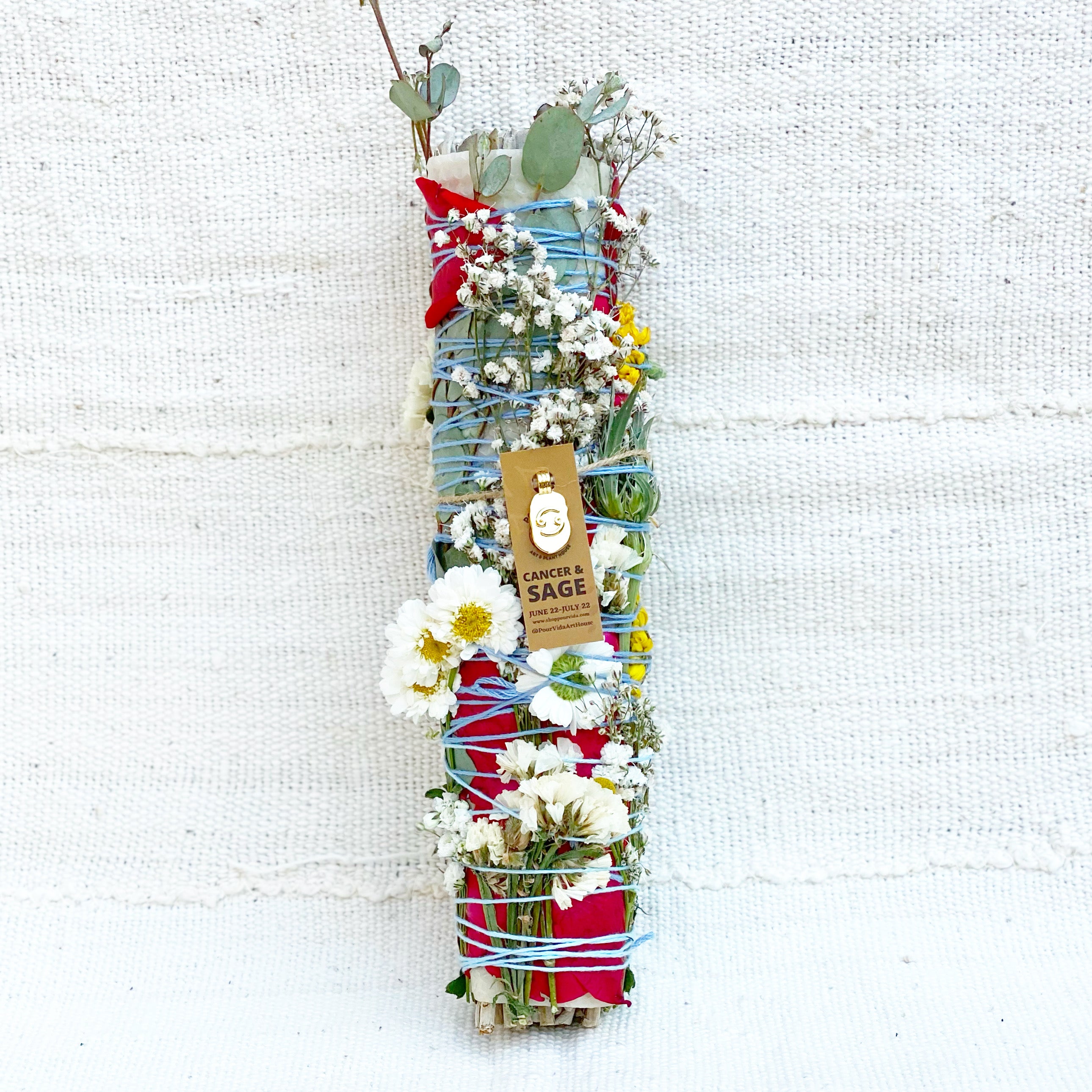 "Cancer & Sage" Zodiac Sage Wand