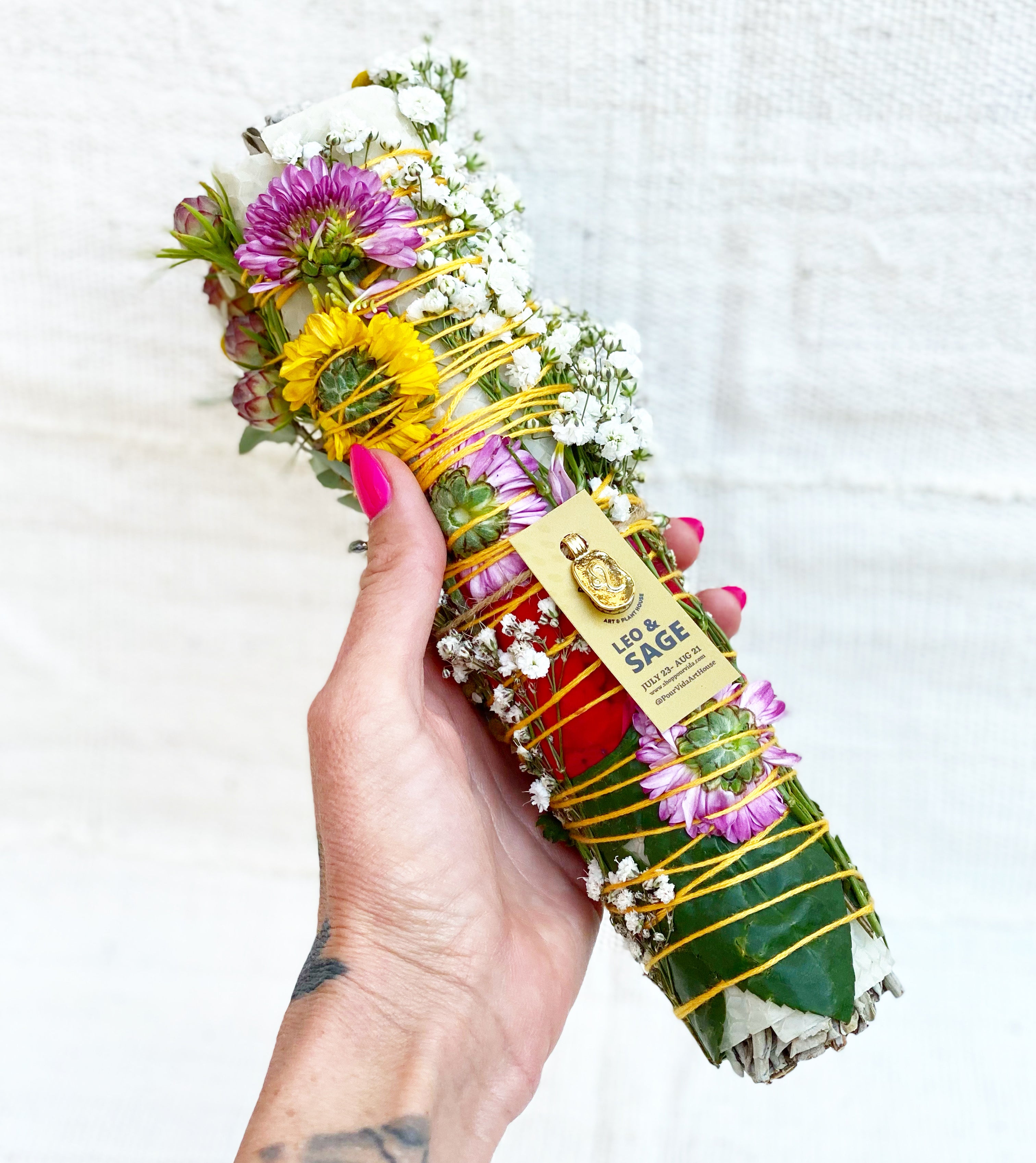 "Leo & Sage" Zodiac Sage Wand