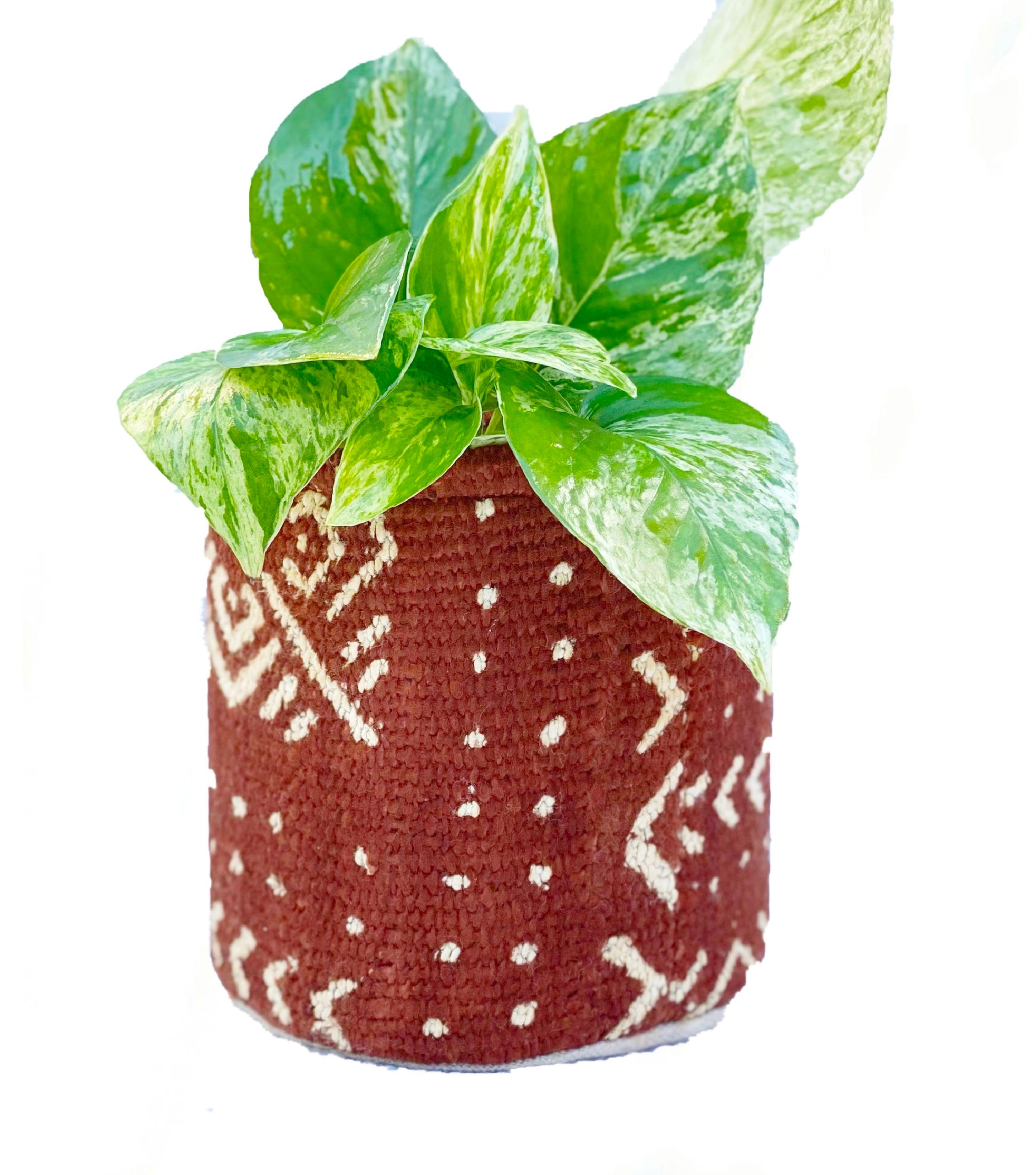 Plant Pouch, Mud Cloth in Sepia